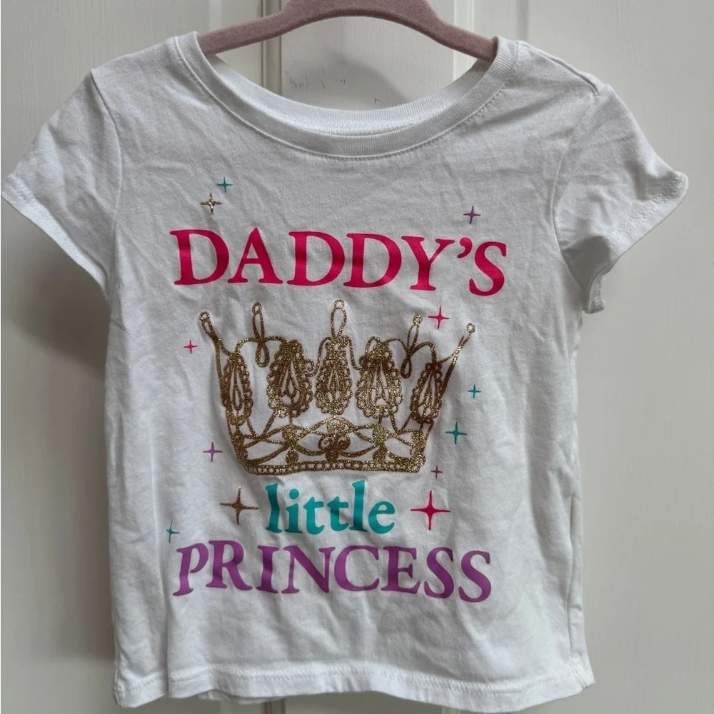 The Children’s Place 2T Girls Daddy’s Little Princess Short Sleeve Shirt Tee